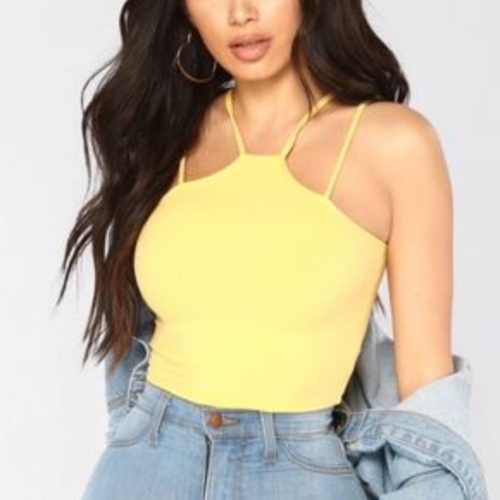 Fashion Nova Yellow Crop Top